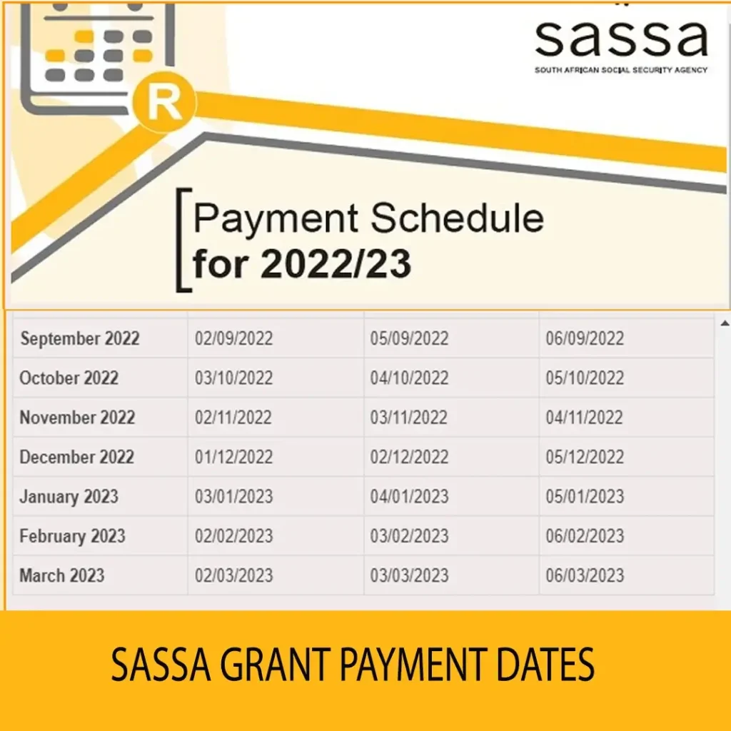 Sassa Grant Payment Schedule 