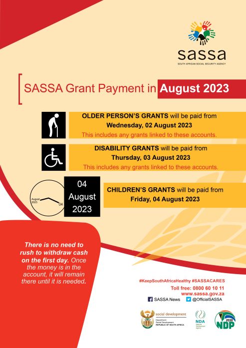 SASSA Grant Payment Schedule for August 2023